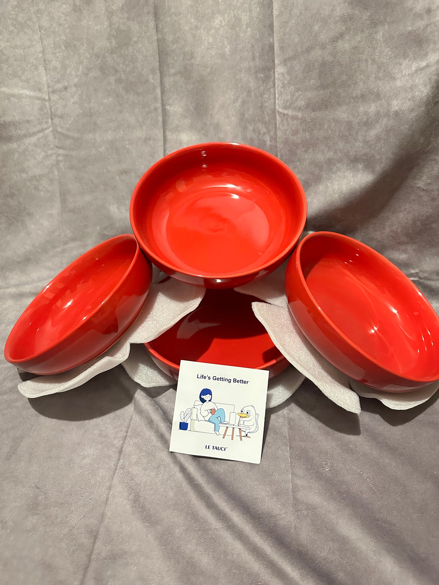 LE TAUCI SET OF 4 red bowls